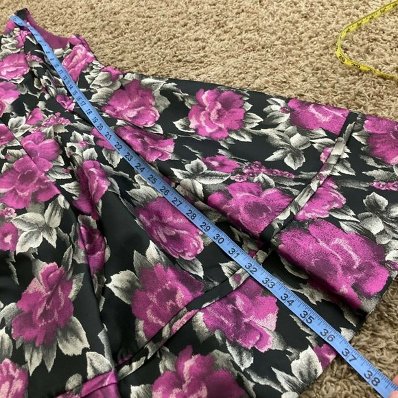 Eliza J Floral Fit and Flare Dress Women's Size 8 Purple Gray Sleeveless A Line - Picture 5 of 8